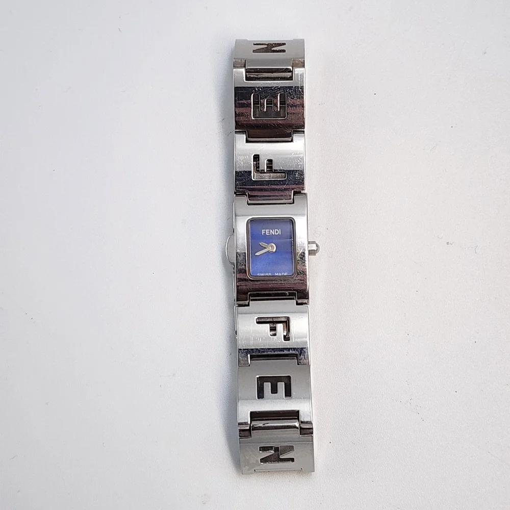FENDI Woman's 3150L Stainless Watch With Blue Face